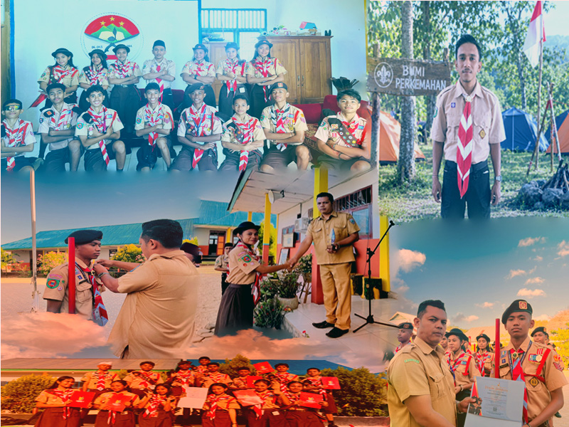 Semangat Pramuka dan Kebanggaan Sekolah dalam Menyambut Kontingen Jambore Nasional Gugus Depan Wuhru Pangkalan SMP Negeri Tiakur